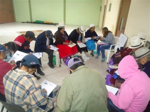 Grupos de trabajo resuelven los ejercicios formulados por las capacitadoras